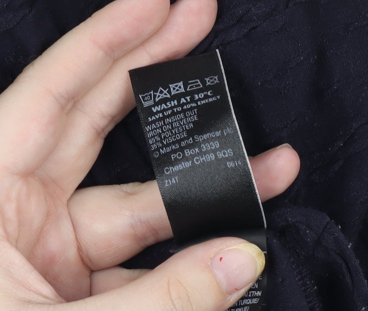 Marks and Spencer Black Scoop Neck T-Shirt Size 8