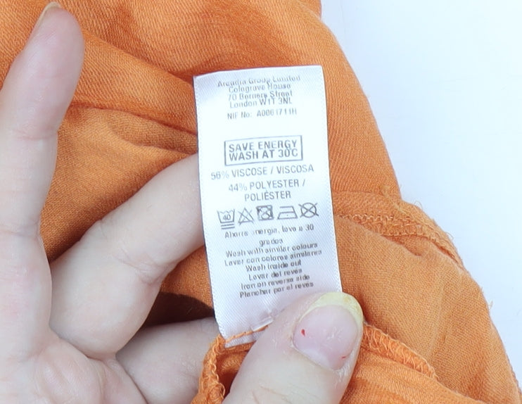 Wallis Women’s Orange Blouse - Size 10, Casual Summer