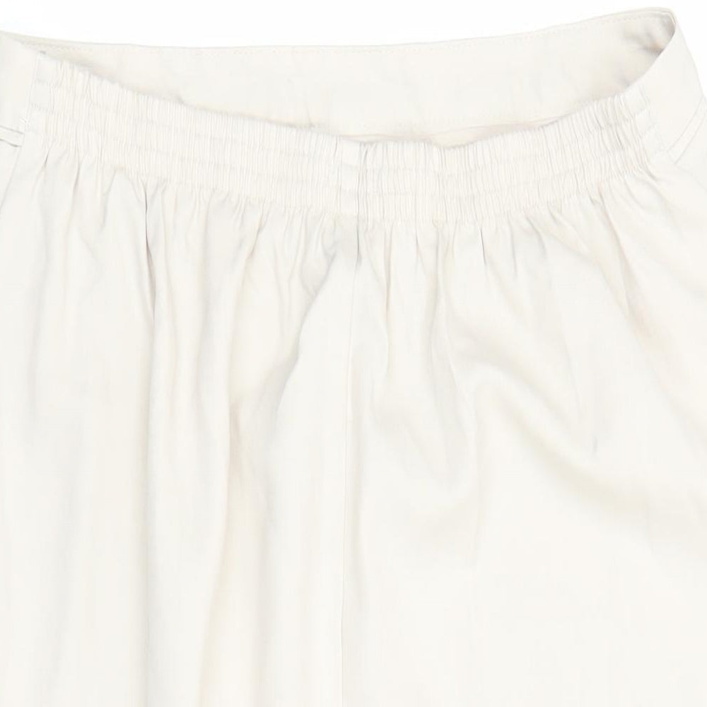 Marks and Spencer Womens Beige Polyester A-Line Skirt Size 16 - Elasticated Waist