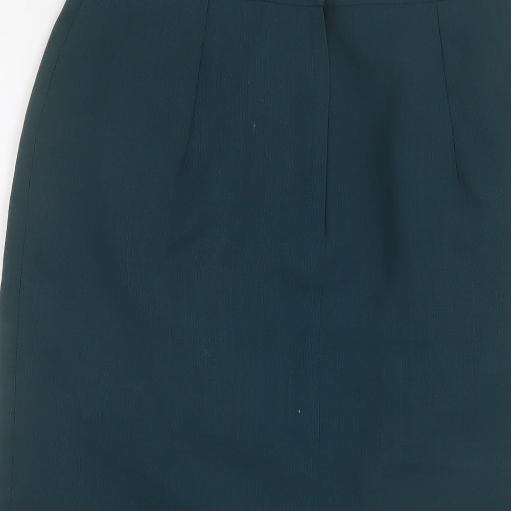 Premium Collection Womens Green Wool A-Line Skirt Size 26 in Zip
