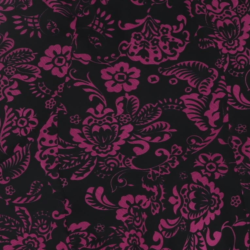 Elvie Womens Black Floral Polyester Flare Skirt Size 32 in