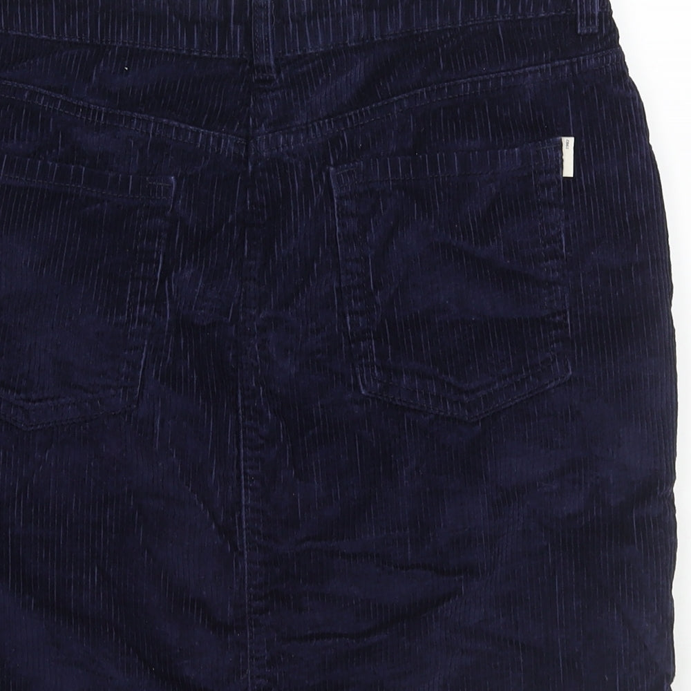 NEXT Womens Blue Cotton Mini Skirt Size 12 Zip