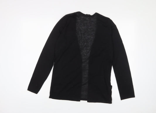 M&Co Girls Black V-Neck Polyester Cardigan Jumper Size 13 Years Pullover - Open, Pockets