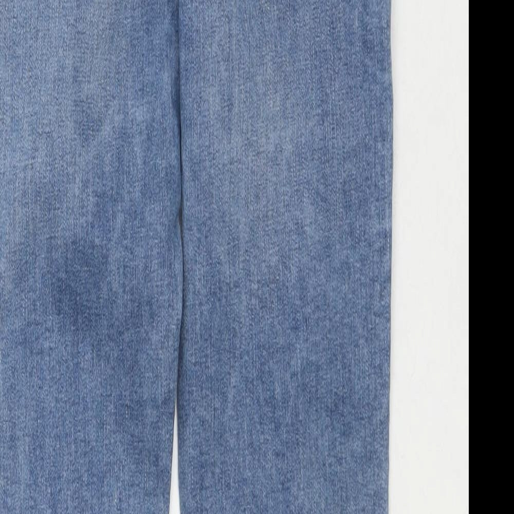 Brand and care label for Denim & Co. girls’ blue cotton skinny jeans, size 10-11, years, 26-inch leg regular zip