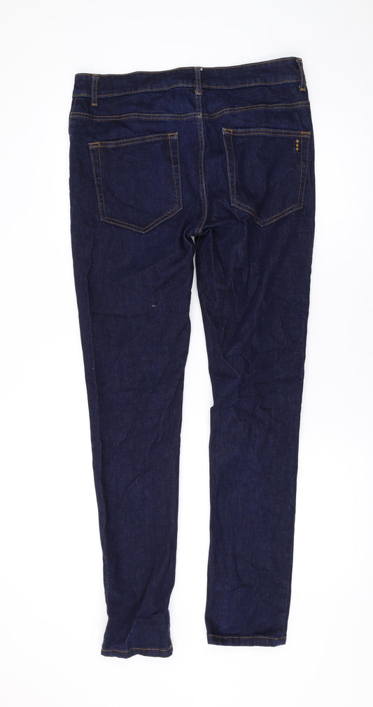 Kin Mens Blue Cotton Straight Jeans Size 32 in L30 in Regular Zip