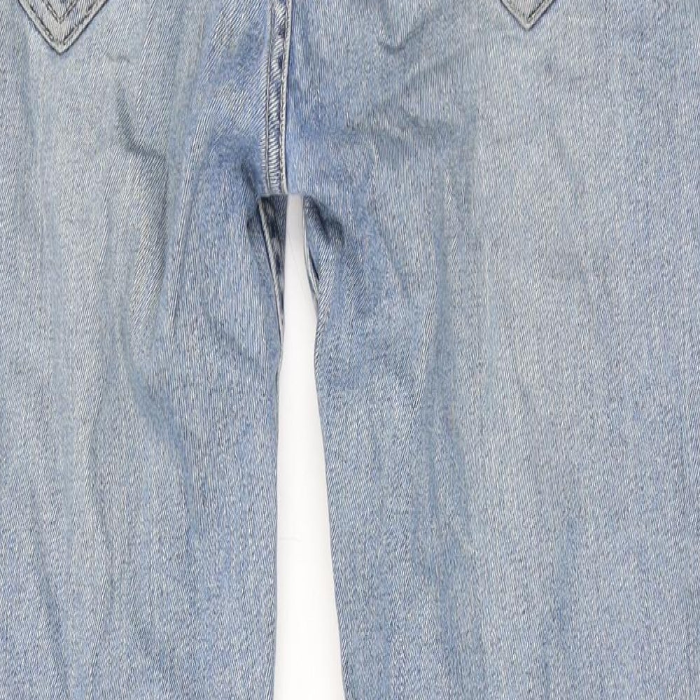 Topman Mens Blue Cotton Skinny Jeans Size 28 in L30 in Regular Zip