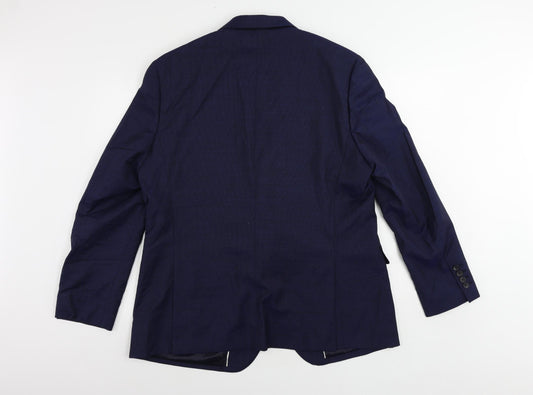 Marks and Spencer Mens Blue Wool Jacket Suit Jacket Size 44 Regular