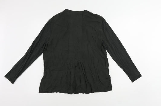 Mint Velvet Womens Green Viscose Basic Blouse Size 14 Round Neck