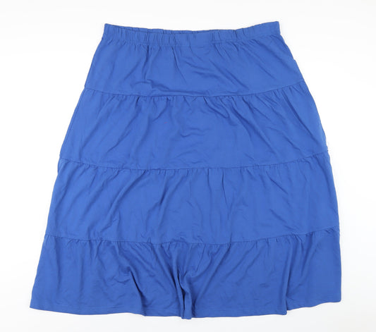 American Sweetheart Womens Blue Cotton A-Line Skirt Size 2XL