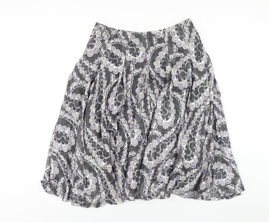 Phase Eight Womens Multicoloured Geometric Polyester A-Line Skirt Size 12 Zip