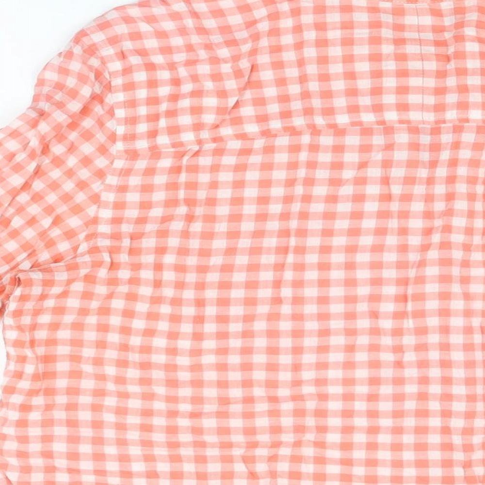 Gap Womens Red Geometric Cotton Basic Button-Up Size M Collared - Gingham