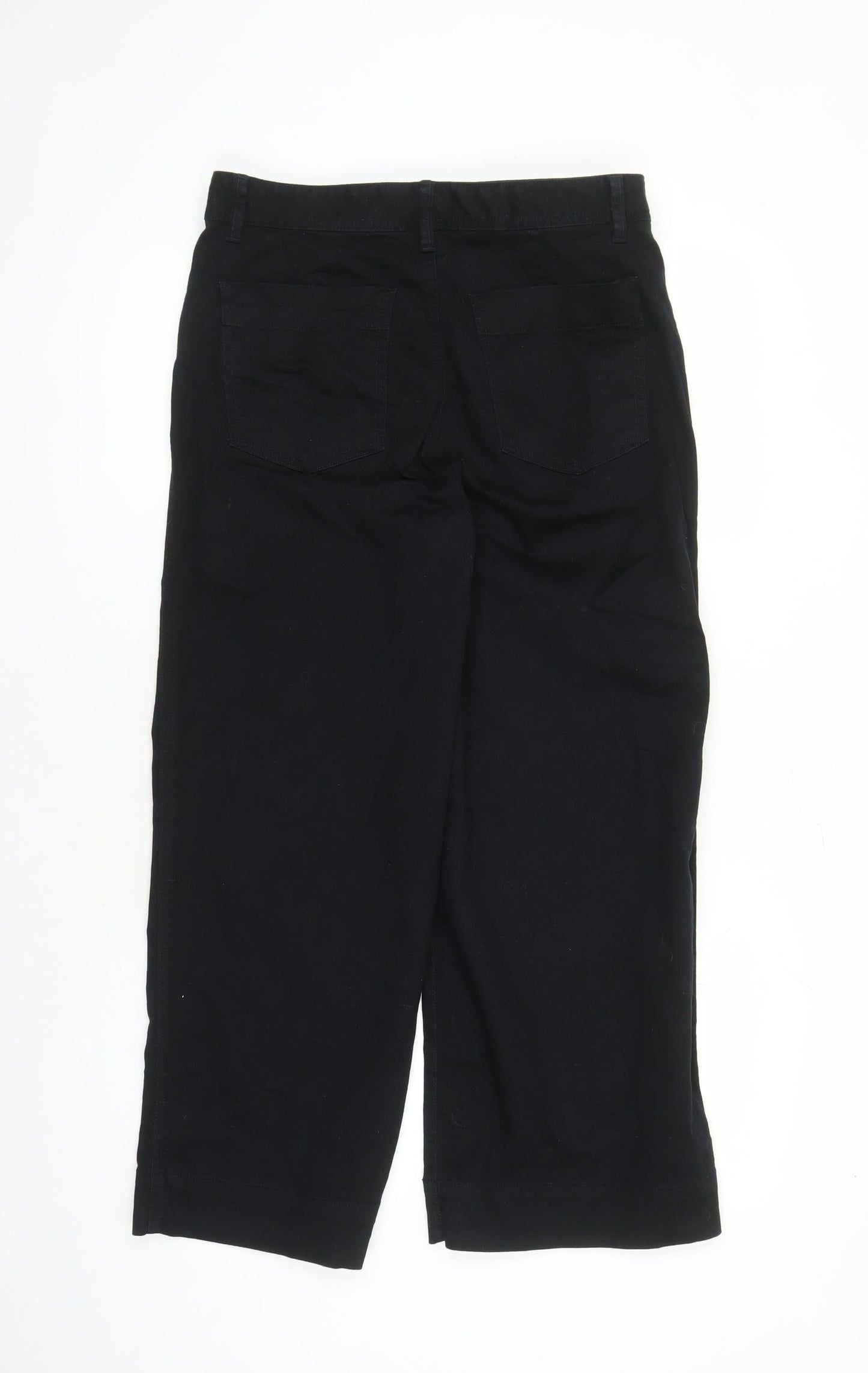 Gap Womens Black Cotton Wide-Leg Jeans Size 8 L25 in Regular Zip - High Waisted Cropped
