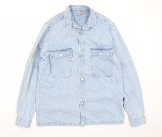 Additional front view of ASOS men’s blue jacket, size M, button