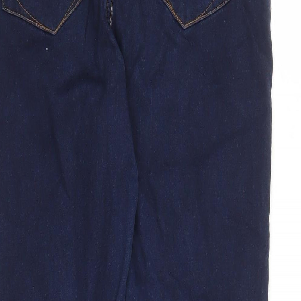 Brand and care label for Denim & Co. women’s blue cotton skinny jeans, size UK 14, 26-inch leg regular zip - sh