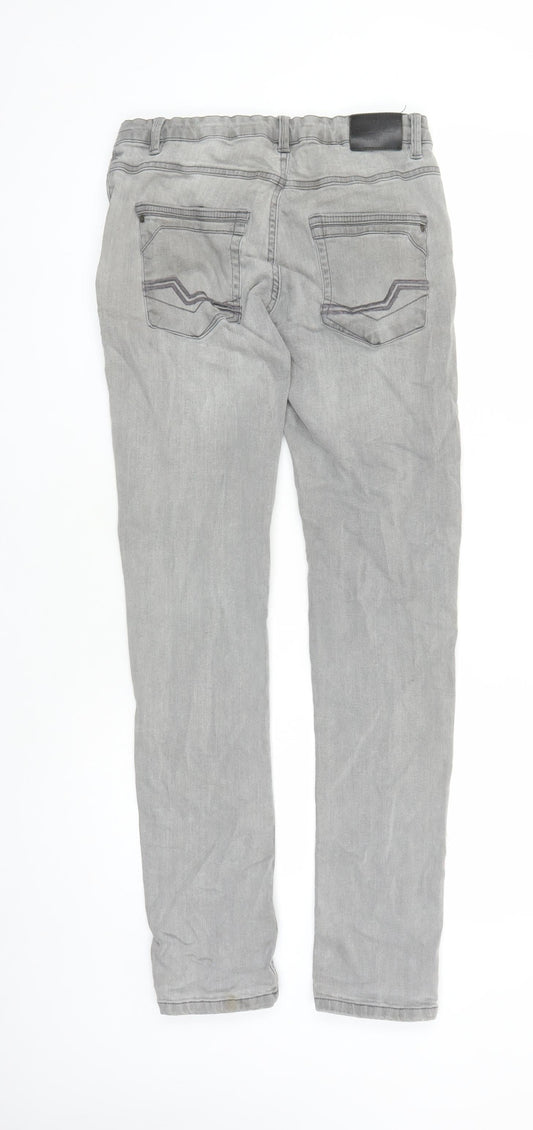 Nukutavake Womens Grey Polyester Straight Jeans Size 16 L31 in Regular Zip - po