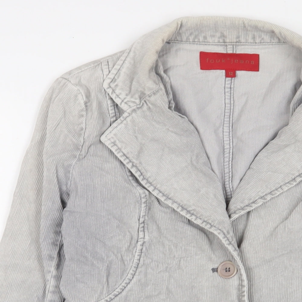 FCUK Womens Grey Jacket Size 12 Button