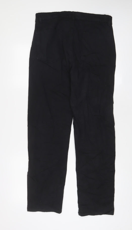 Paidnfull. Mens Black Cotton Straight Jeans Size M L30 in Regular Zip