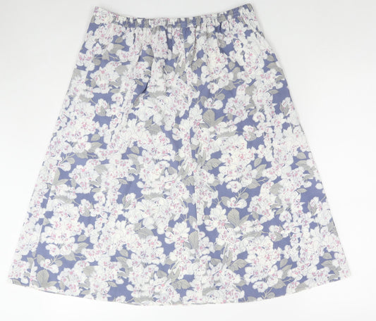 EWM Womens Multicoloured Floral Polyester A-Line Skirt Size 14