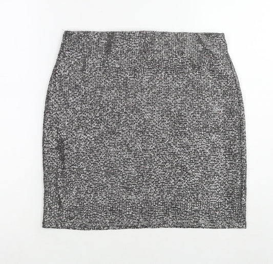 H&M Womens Silver Polyester A-Line Skirt Size M
