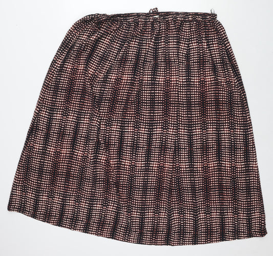 Per Una Womens Multicoloured Geometric Polyester Pleated Skirt Size 16 Drawstring