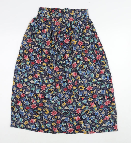 Maren Womens Multicoloured Floral Viscose Swing Skirt Size M