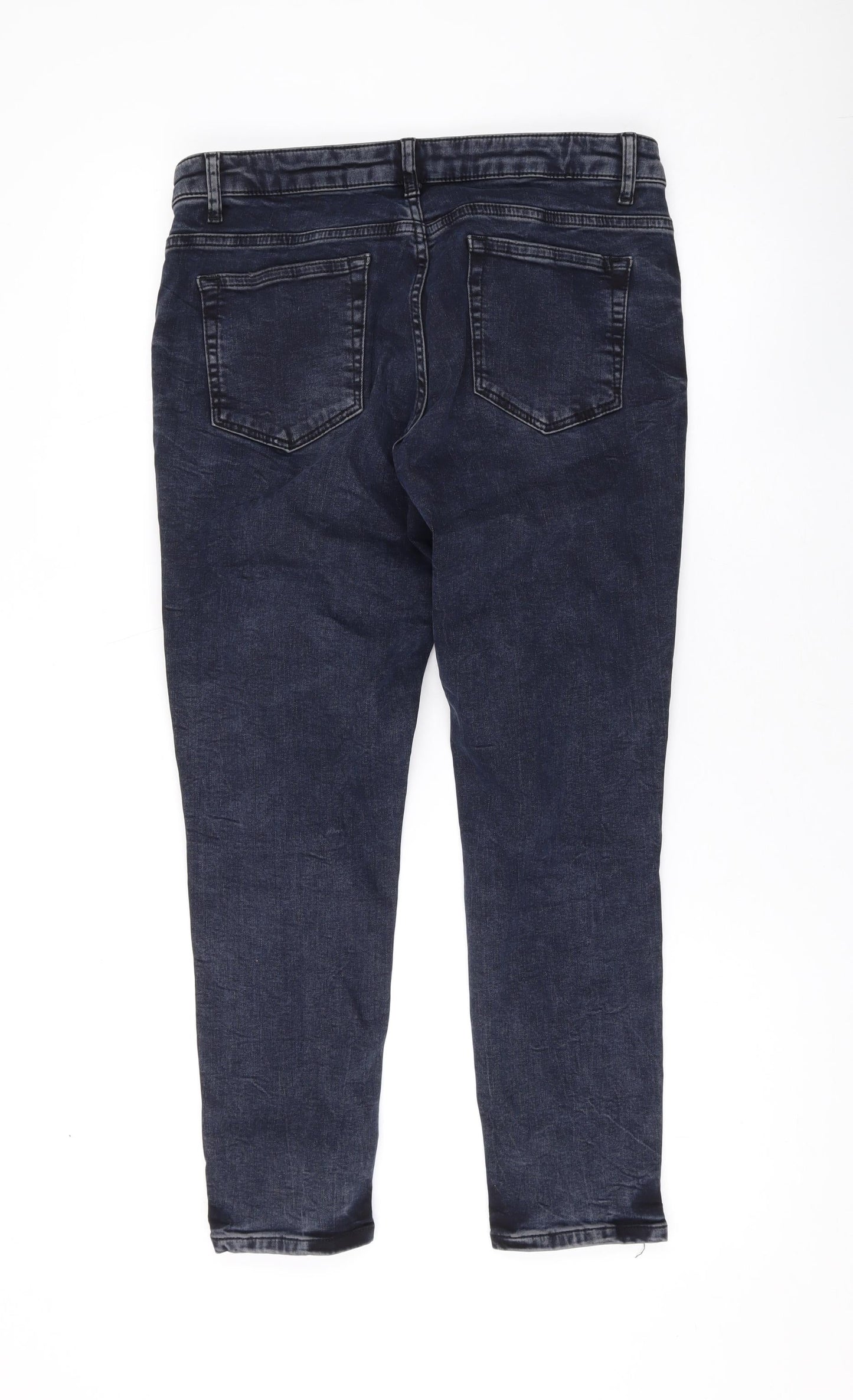 Bossini Womens Blue Cotton Skinny Jeans Size 32 in L26 in Regular Zip
