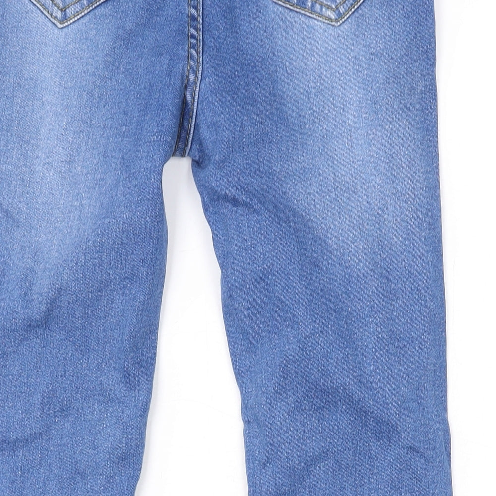 Brand and care label for Denim & Co. girls’ blue cotton skinny jeans, size 10-11, years, 24-inch leg regular zip
