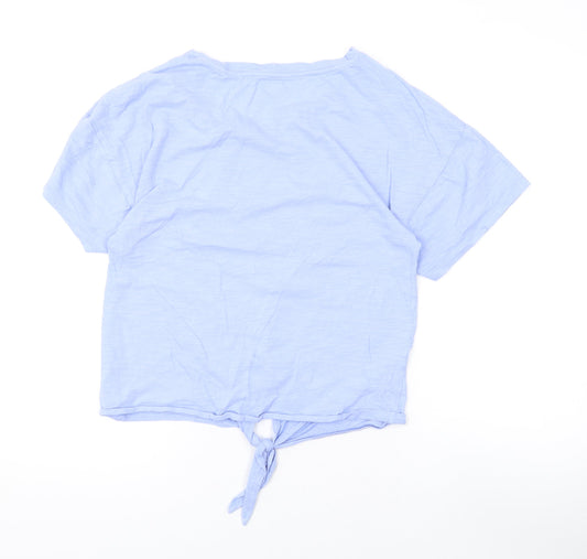 Gap Womens Blue Cotton Basic T-Shirt Size XS Round Neck