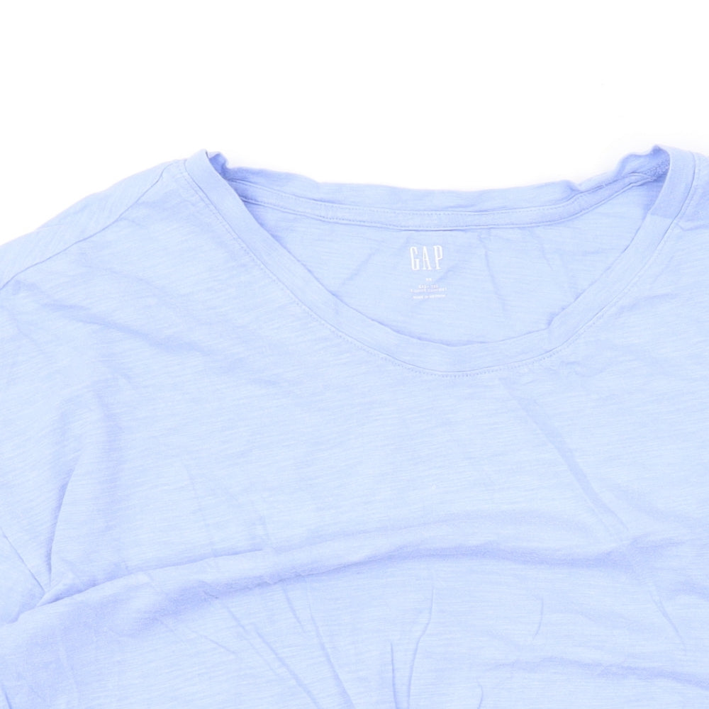 Gap Womens Blue Cotton Basic T-Shirt Size XS Round Neck