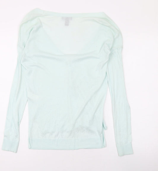 Gap Womens Green V-Neck Cotton Cardigan Jumper Size XS
