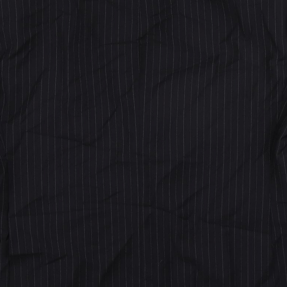 Brand and care label for Autograph men’s blue striped wool jacket suit jacket, size 44, regular