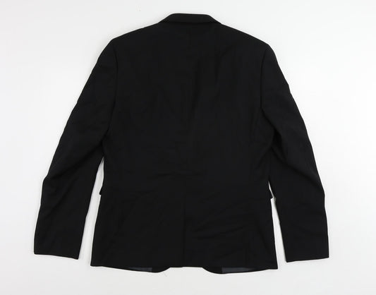 NEXT Mens Black Polyester Jacket Suit Jacket Size 42 Regular