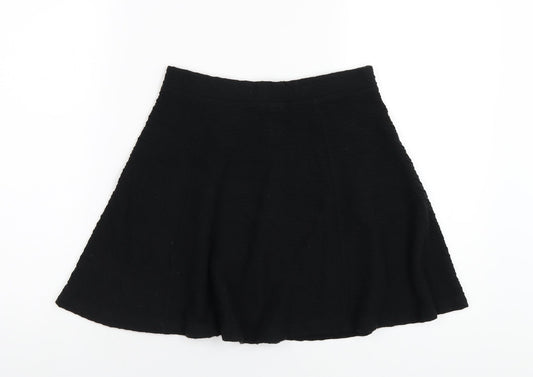 River Island Womens Black Acrylic A-Line Skirt Size 8