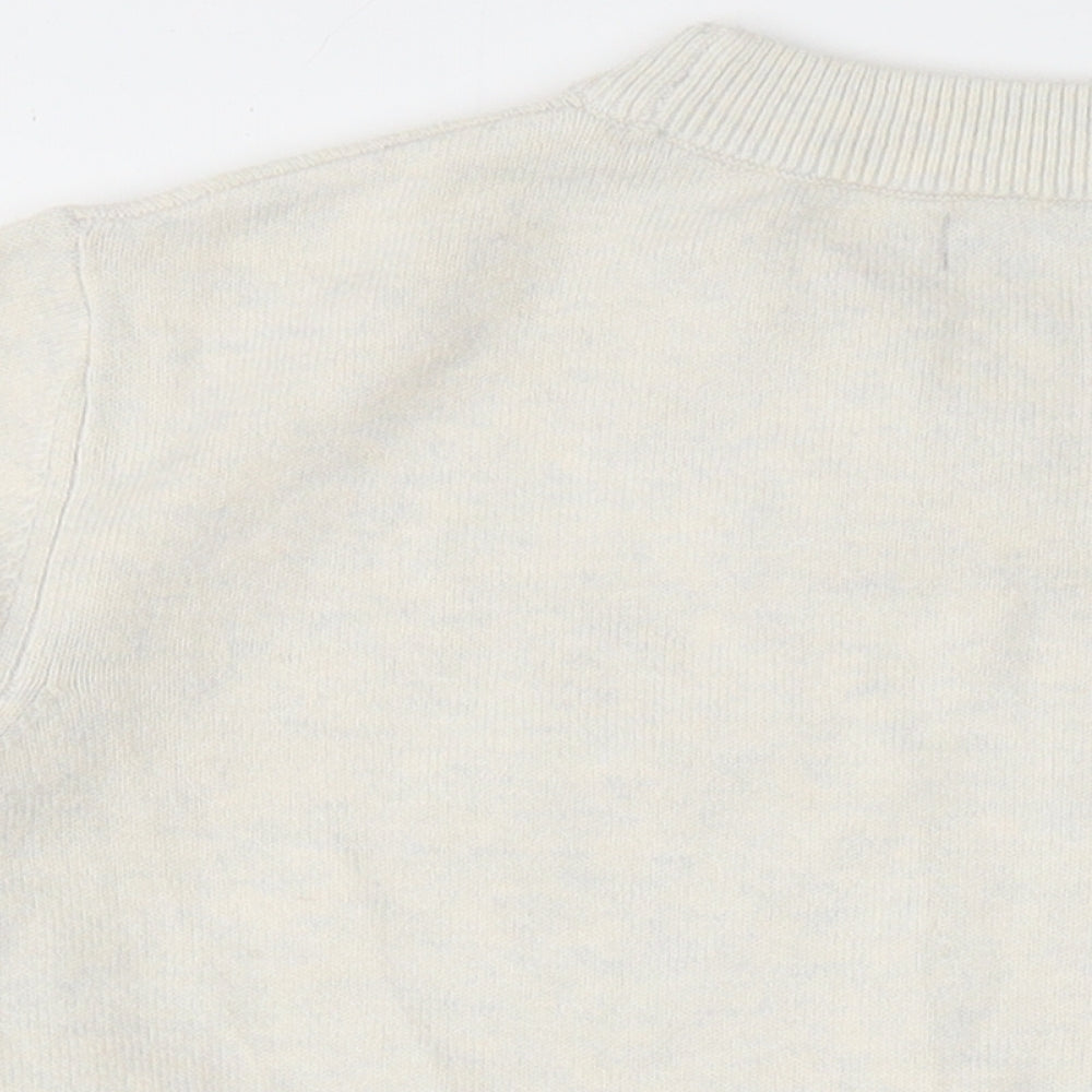 Marks and Spencer Womens Ivory Round Neck Polyester Pullover Jumper Size M
