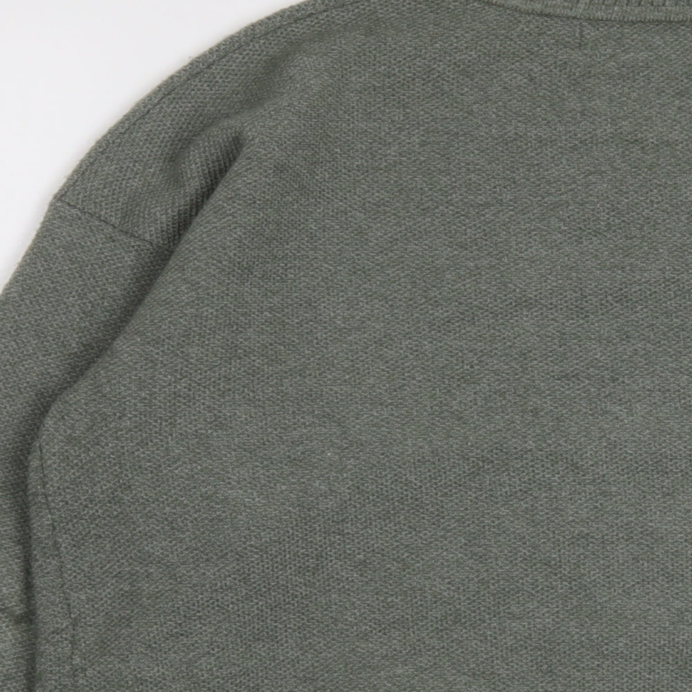 Marks and Spencer Womens Green Mock Neck Polyester Pullover Jumper Size S