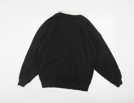 H&M Girls Black Cotton Pullover Sweatshirt Size 10-11 Years Pullover