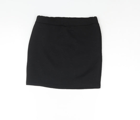 Purpur Womens Black Polyester Mini Skirt Size 26 in