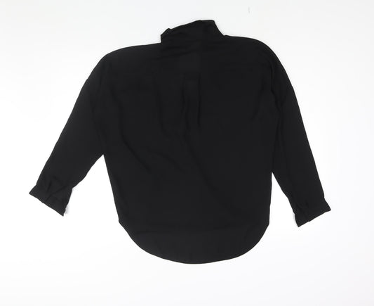 ASOS Womens Black Polyester Basic Blouse Size 8 Collared