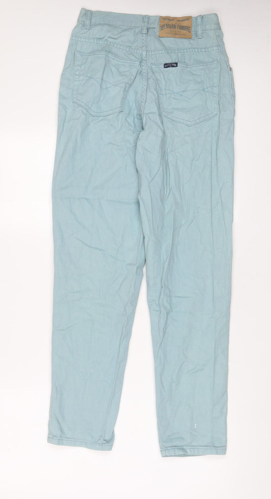Western Trading Womens Blue Cotton Straight Jeans Size 12 L30 in Regular Zip