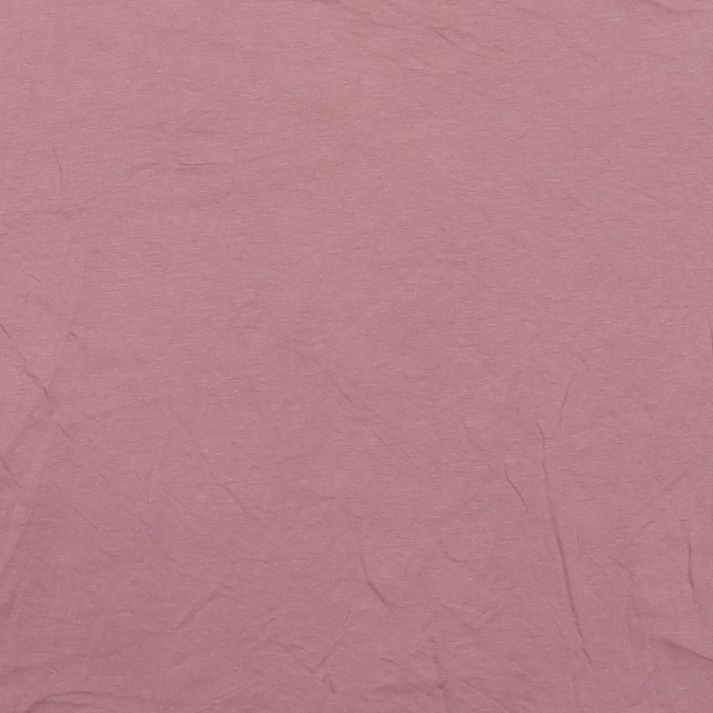 Pull&Bear Womens Pink Polyester Basic T-Shirt Size M Round Neck - Any Doubt?