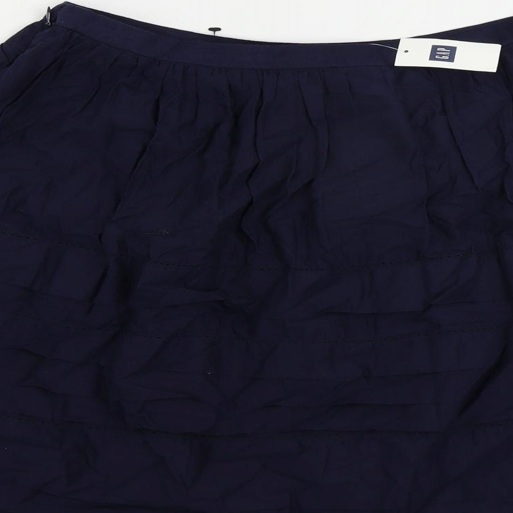 Gap Womens Blue Cotton A-Line Skirt Size 12 Zip - Lined