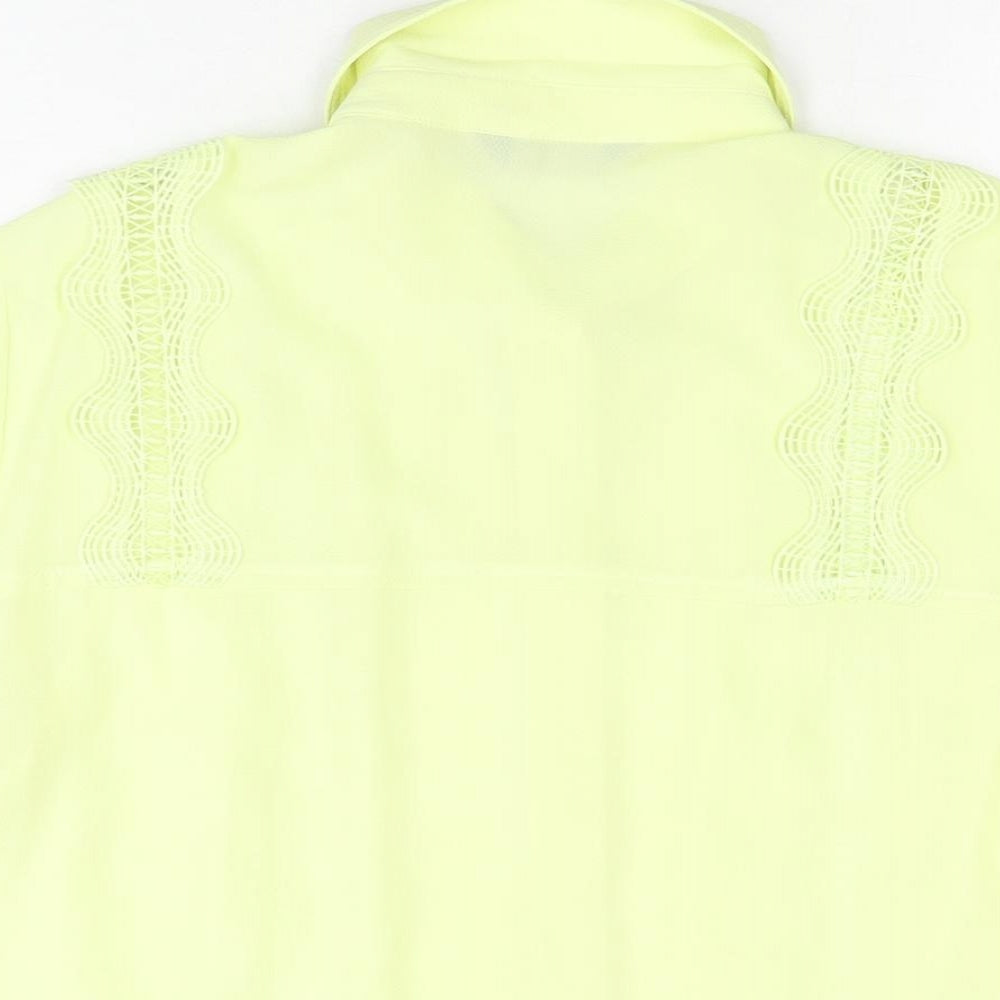 Marks and Spencer Womens Yellow Polyester Basic Button-Up Size 12 Collared