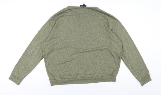 Topshop Womens Green Cotton Pullover Sweatshirt Size 12 Pullover