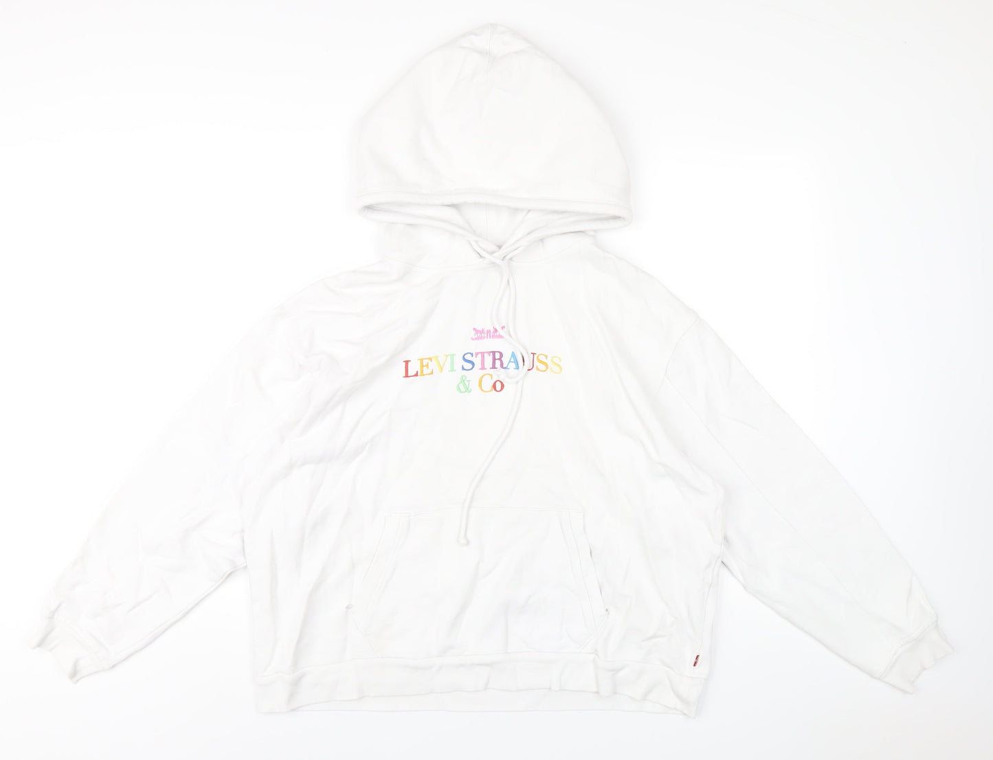 Levi's Womens White Cotton Pullover Hoodie Size S Pullover