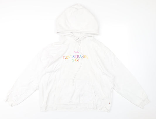 Levi's Womens White Cotton Pullover Hoodie Size S Pullover