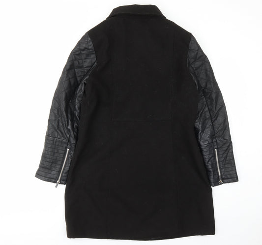 New Look Womens Black Jacket Size 12 Zip - Pockets
