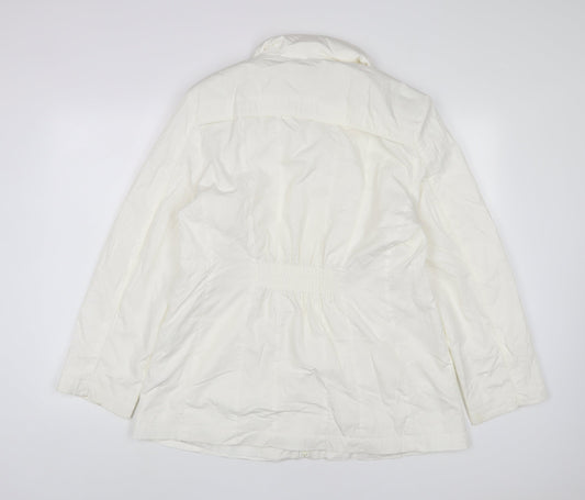 Roseanna Womens White Jacket Coat Size M Zip - Zip Pockets