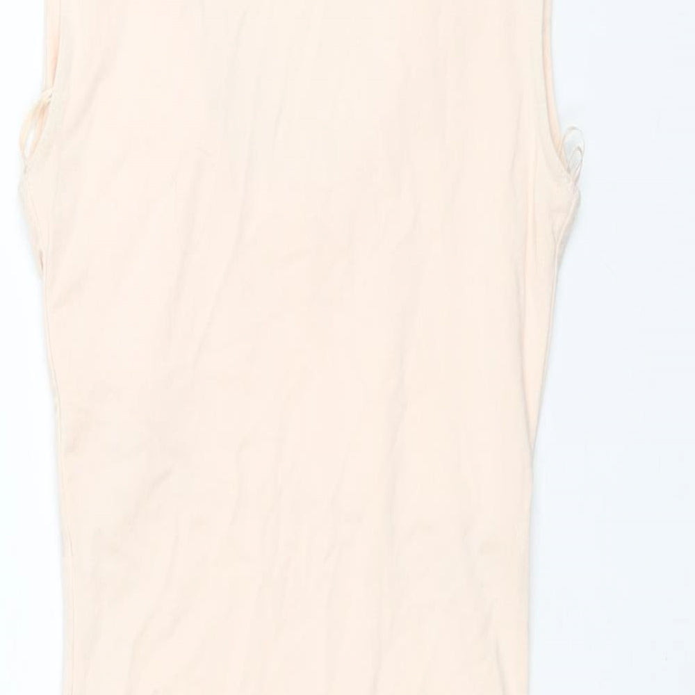 Jane Norman Womens Pink Viscose Mini Size 8 Round Neck Pullover - Beading Detail