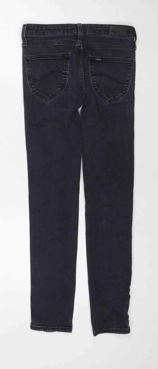 Lee Womens Blue Cotton Skinny Jeans Size 25 in L31 in Regular Zip