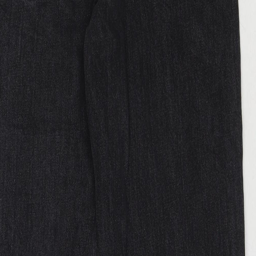 Stradivarius Womens Black Cotton Blend Bootcut Jeans Size 8 L32 in Regular Zip